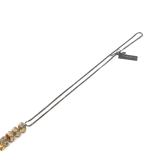 CHRISTIAN SIRIANO NY Black Gold Pendant Necklace Made with Swarovski Crystals - Picture 5 of 6